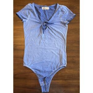 Hollister Blue Ombre Tie Front Bodysuit Sz S Bohemian Resort Vaca Baddiecore